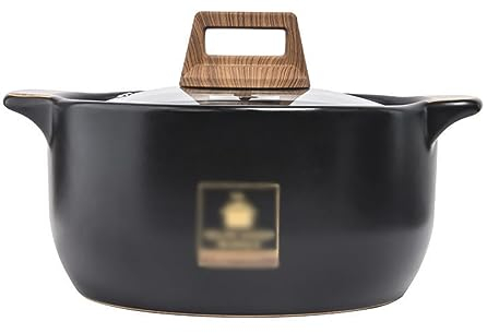 Cazuela - Olla para estofado - Olla de cerámica resistente a altas temperaturas a gas doméstico - Olla para sopa - Cazuela pequeña - Olla para estofado - Olla de barro cocida en seco