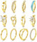 FIOROYAL 12 Stück 14G Bauchnabelpiercing Chirurgenstahl Gold CZ Opal Herz Schmetterling Bauchnabelpiercing Piercing Bauchnabel Ring Set Sommer Körper Piercing Schmuck für Damen