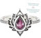 FUCK MY TRAUMA LOTUS RING, S925 Silver Adjustable Lotus Flower Rings, High Polish Tarnish Resistant Zircon Inlaid, Inspirational Ring Jewelry Gifts for Women Sisters Friends Besties (Pink)