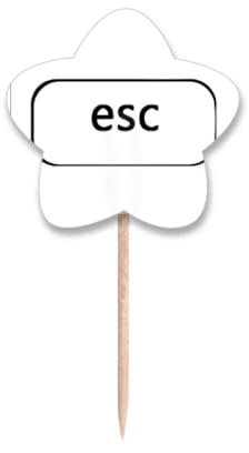 Keyboard-Symbol Esc Art Deco Fashion Zahnstocher Flaggen Stern Label Cupcake Picks