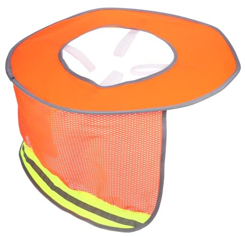 SOLUSTRE 4stücke Hard Hat Sonnenschutz Mit Reflektorstreifen Atmungsaktiver Nackenschutz Für Bauhelme Uv-Schutz Für Bauarbeiter Und Outdoor-aktivitäten Installieren Orange