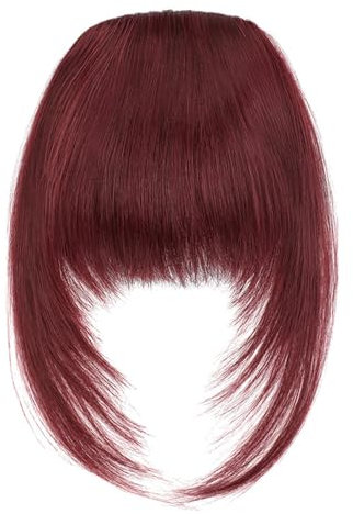 Qplcdg Perücke Clip Pony, Clip-in Fringe Bangs Extension Dick Fake Haarteile, Haarverlängerung mit Natürlicher Wirkung (Rot, Lang)