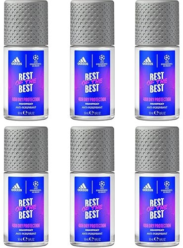 6x adidas Champions League Best of the Best Deo Roll-On,Anti-Transpirant, 50ml (6er Pack)