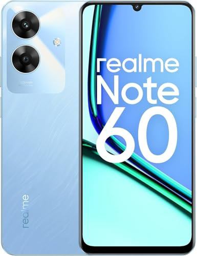 realme Note 60 - Smartphone Android, Dual SIM 4G, Pantalla LCD de 6,74 y 90 Hz, 3 GB de RAM y 64 GB de ROM, batería de 5000 mAh, cámara de 32 MP, Color Azul, sin Adaptador