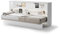 Friderik Bed Concept BC-06 Wandklappbett Horizontal Schrankbett mit Matratze und mit LED-Beleuchtung, 90x200 cm (Weiß Hochglanz)