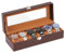 OFFCUP Caja de Relojes con 6 Compartimentos, Piel Caja Relojes Organizador con Tapa de Cristal y Cojín Extraíble, Regalo para Cumpleaños Día del Padre Navidad Hombres y Mujeres (Marrones)
