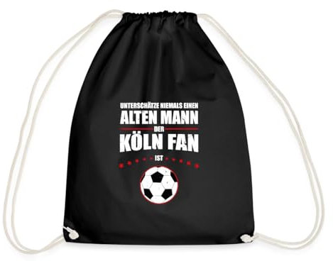 Spreadshirt Unterschätze Niemals Einen Alten Köln Fan Turnbeutel, One size, Schwarz