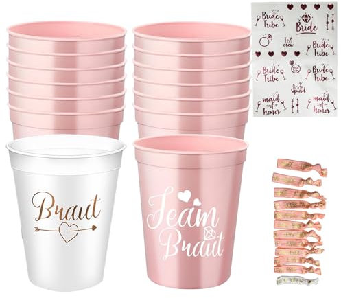 14 Stück braut und Team Braut Tassen JGA Tassen Junggesellenabschied frauen Jga accessoires Jga deko frauen