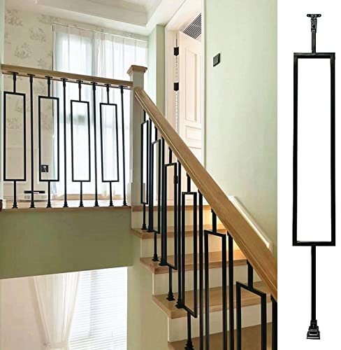 Set di mandrini per balaustre regolabili in ferro nero, elegante ringhiera per scale con connettore e scarpa, per scale dritte interne, balaustre per case moderne