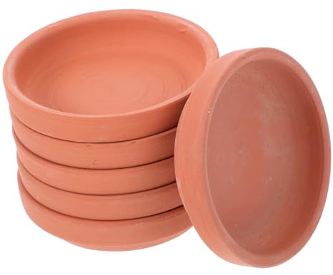iplusmile 6Pièces Soucoupes Terre Cuite pour Plantes de Plateaux de Drainage pour Pots de Fleurs Accessoires Polyvalents pour Aménagement Intérieur Extérieur