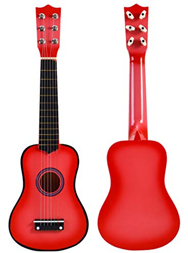 Chitarra Junior 21 Pollici in Legno per Bambini Rosa | Tocco Morbido, Corda Elastica, Timbro Gradevole, Formato Piccolo per Mani Giovani