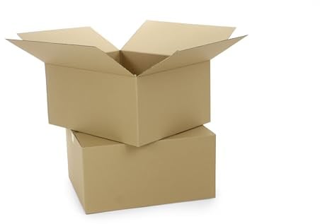 WePack 120 Stück Faltkarton 300x300x200 mm Versandkarton Box Aussenmass 1-Wellig Braun NEU