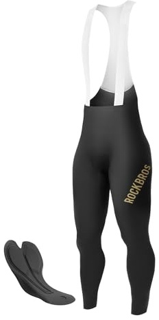 ROCKBROS Salopette Ciclismo Uomo Estivo, Pantaloni Lunghi a Bretella Bici con Fondello Senza Cuciture Imbottiti Traspirante Elastico e Asciugatura Rapida, per MTB Bici da Strada Bicicletta