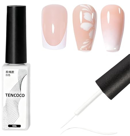 White Gel Nail Polish Liner – French Manicure NailGel for White Tips & Nail Art Lines, High Pigment Long Lasting French Tip Gel Polish, DIY Home Nail Art Paint for French Nails