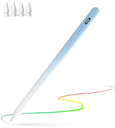 CMARS Stift für iPad (2018-2026), Pencil 10. Generation mit Palm Rejection | Stylus Pen kompatibel mit iPad 6/7/8/9/10/A16, Pro 11/12,9/13 Zoll, Mini 5/6, Air3/4/5/M2/M3/M4, Blau