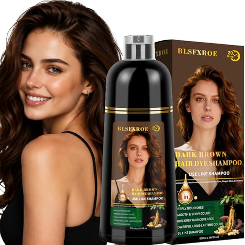 JELMOK Shampoo Colorante 5-in-1, Hair Dye Shampoo Coprire i Capelli Bianchi | Hair Color Shampoo 5in1, Naturale Colore, Shampoo Colorante Capelli Istantaneo, Tintura Capelli per Donna Uomo Capelli Grigi