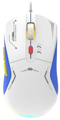 Jazuaiao Gaming Corded Ergonomic Gamers Laptop USB Optical Computer Mice with LED Backlit Adjustable 3200DPI Programmable Mechanical