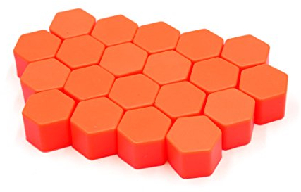 sourcing map 20Stk. 19mm Radmutternkappen Radbolzen Radkappen Abdeckungen Silikon Verschlusskappe für Autos Orange