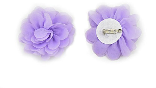 PrettyBoutique 7cm Chiffon Flower Brooch Corsage Safety Pin Dress Hat Bag Decoration Accessories (Lilac)