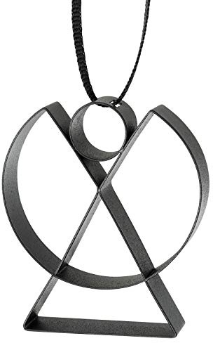 Stelton - Figura - Ornament - Engel - Stahl mit Farbüberzug - Schwarz - Klein - W: 4,7cm x H: 5,5cm x Ø: 1,3cm