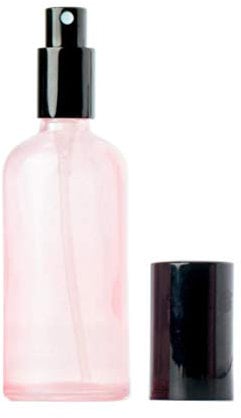 Elandy 1Pcs Pink Empty Refillable Glass Spray Bottles Cosmetic Makeup Water Perfume Fine Mist Sprayer Storage Container Vial Pot(100ml/3.4oz)