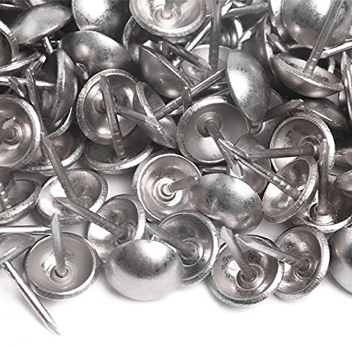 1000 Clous tapissier - Aluminium brossé - Ø9,5mm - Lentille fer