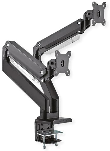 ROLINE Rotronic LCD Double Arm Table Mount Gas Spring 5 Joints Max. 15 kg Double monitor arm for easy and reliable adjustment of two monitors