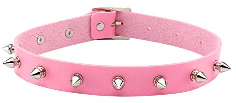 MILAKOO Frauen männer Coole Punk Goth Metal PU Leder Kragen Choker Halskette (Rose)