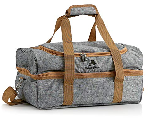 CampFeuer Sac de Pique-Nique pour 4 Personnes | Ensemble de Pique-Nique 20 pièces | Gris | avec Poches latérales, Vaisselle et Couverts