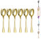 Gold Teaspoons, Kyraton 6 Pieces 14cm Stainless Steel Tea Spoons with Gold Titanium Plating, Ice Cream Spoons, Dessert Spoons, Coffee Spoons, Golden Spoons Silverware Pack of 6
