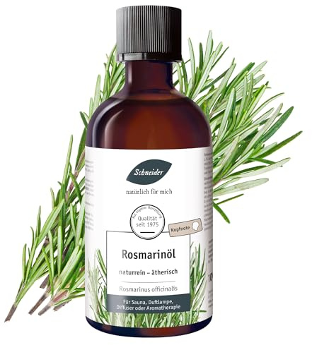 Saunabedarf Schneider Ätherisches Öl - Rosmarin - natürlicher Raumduft, Beruhigend & Belebend - Massage, Sauna & Diffuser, 100ml