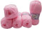 5 x 100g Strickwolle Alize Bebe einfarbig, 500 Gramm Wolle zum Stricken und Häkeln (rosa 185)