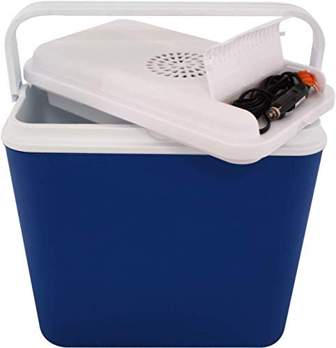 U&B Cool Box 22L Litre Cool Box 12v Portable Cooler Blue Fridge Camping Picnic Beach