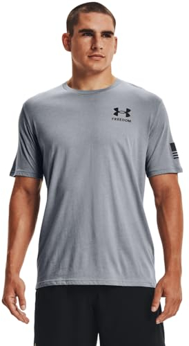 Under Armour Herren New Freedom Flag T-Shirt Hemd, Steel Medium Heather (035) / Schwarz, L