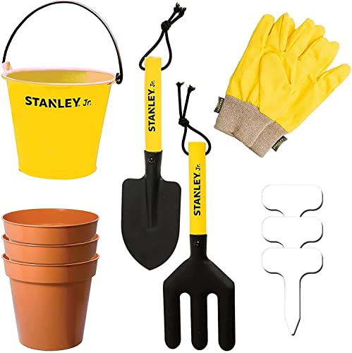 Stanley Jr - 10-Piece Garden Tools Set with Sun Hat and Bag for Kids