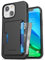 Encased Phantom Designed for iPhone 13 Wallet Case (2021) Shockproof Phone Case with Card Holder (4 Credit Card Capacity) Black