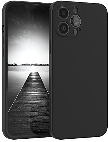 EAZY CASE - Silikonhülle für iPhone 13 Pro Max Hülle Silikon Case Schwarz stoßfeste Handyhülle iPhone 13 Pro Max Schutzhülle mit Kameraschutz Dünn Premium Schutz Cover TPU Phone Bumper in Schwarz Matt