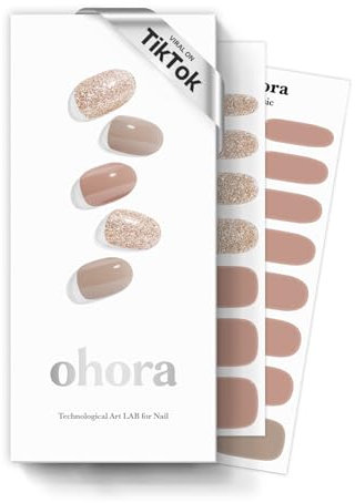 ohora Halbgehärtete Gel-Nagelstreifen von (N Carmel) – Funktioniert mit allen Nagellampen, Salonqualität, langlebig, einfach anzubringen und zu entfernen – inklusive 2 Vorbereitungspads
