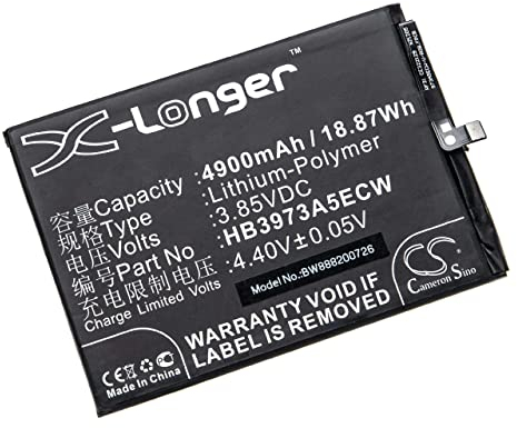 vhbw Batería Compatible con Huawei Mate 20 X, EVR-AL00, EVR-L29 móvil, Smartphone (4900 mAh, 3,85 V, polímero de Litio)