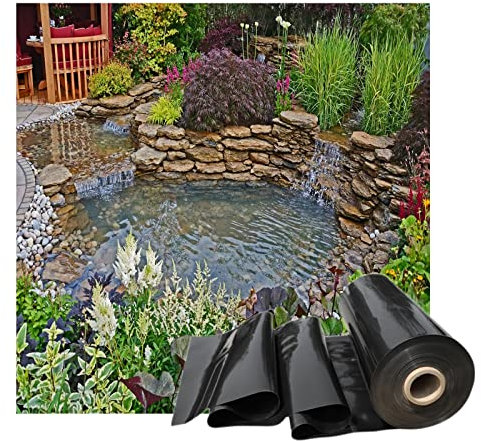 Bache Pour Bassin,Membrane Renforcée,Liner Piscine,Sous-Couche De Fontaine, Doublure Flexible En HDPE Pour Cascade, Parcours De Golf, Noir, Résistant Au Vieillissement,7*10m(22.97*32.81ft)