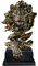 FIYSON Löwe Statue, Figuren Deko Resin 11.8 * 3.1 * 2.7 Skulptur Ornament Kunst Handwerk Dekoration Wohnkultur Tier Wohnzimmer Geschenke (Kupfer)