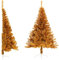 vidaXL Albero di Natale Artificiale a metà con Supporto Oro 180 cm Pet