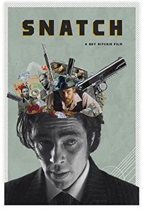 RIPEX Movie Snatch Brad Pitt Leinwand Poster Wandkunst Dekor Bild Gemälde für Wohnzimmer Schlafzimmer Dekoration Rahmen Stil 30 x 45 cm