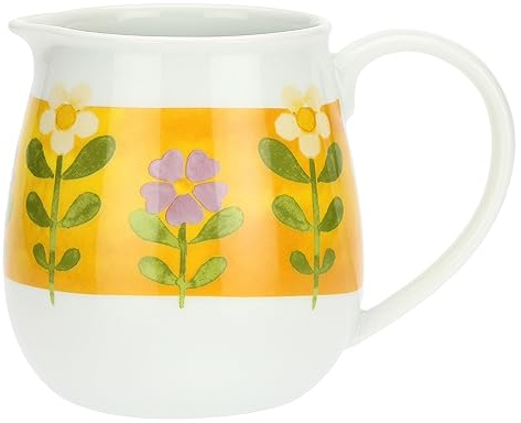 THUN, Caraffa in Porcellana Decorata a Mano con Motivi Floreali, Linea Florianne, Idea Regalo, Ø 15 cm, 6.5 cm h