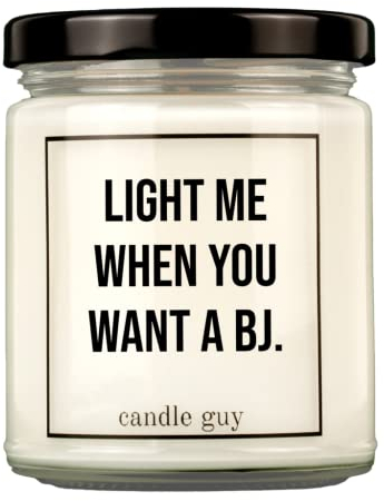 candle guy Duftkerze | Light me when you want a BJ. | Handgemacht aus 100% Sojawachs | 70 Stunden Brenndauer