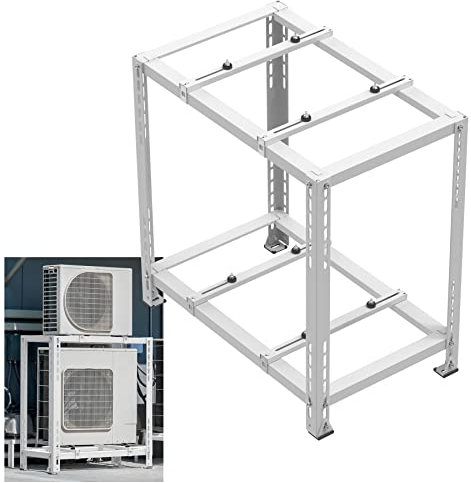 GCGOODS Doppel Ebenen Mini Split Stand, Bodenständer für Mini Split 9.000-18.000 BTU, Kondensatorständer für Kanallose Klimaanlagen und Wärmepumpensysteme, Mini Split Bracket