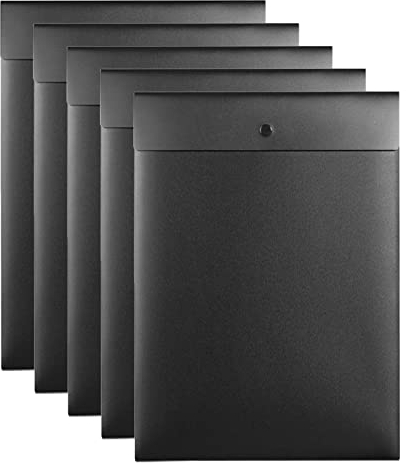 VANRA Vertikale Aktenordner Poly Aktenumschlag Kunststoff Projektordner mit Druckknopfverschluss für A4 Briefgröße Papier (schwarz)