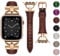wutwuk Lederarmband Kompatibel mit Apple Watch Armband 42mm(Series 10) 41mm 40mm 38mm Damen Schlank Leder Armbänder mit D-förmiger Schnalle für iWatch SE 10 9 8 7 6 5 4 3 2 1, Dunkelbraun Roségold