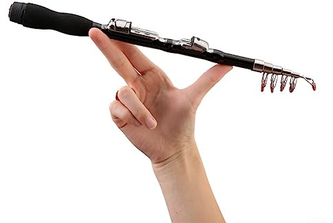 DAZZLEEX Tragbare Angelrute Reise Teleskop Angelrute Kleine Angelrute 33cm Angelrute 1.5m