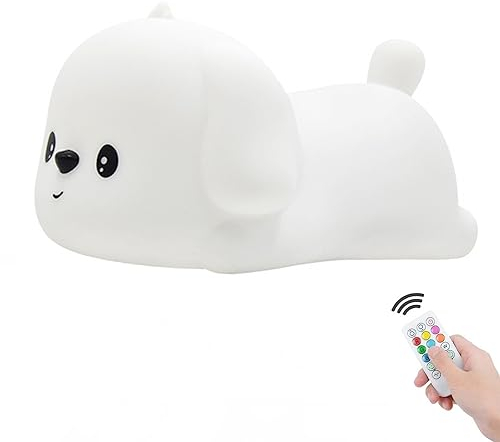 xinjinhju Nachtlicht für Kinder Umgebungslicht niedliche Welpen-Tierlampe 9 Farben wechselnde für Zimmer Ladeleuchte batteriebetrieben LED licht Mädchen und Jungen Geschenk – PaPa Hunde